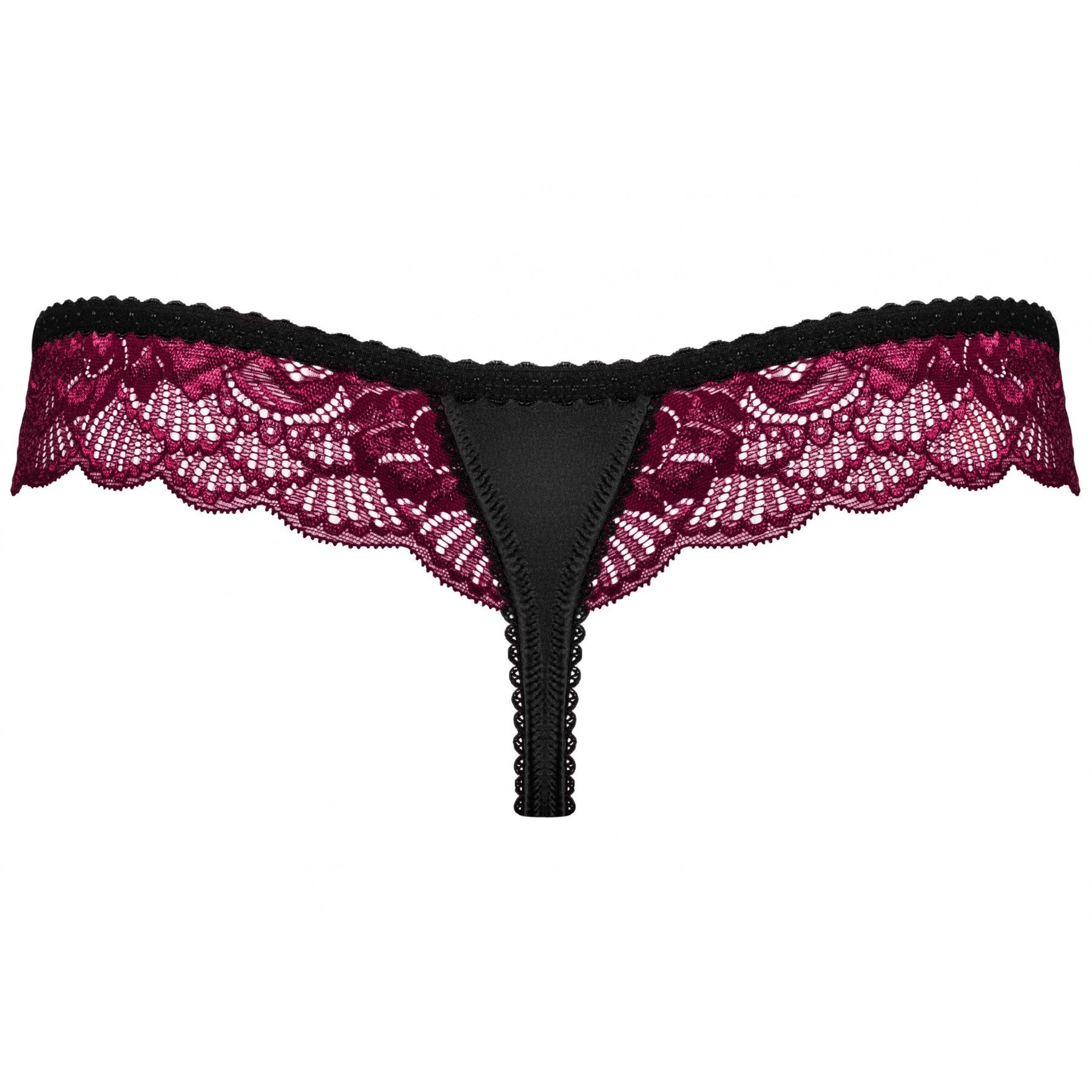 Sexy Tanga In Pizzo Rosa E Satin Nero Obsessive Lingerie